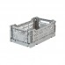 Folding crate, grey - Mini