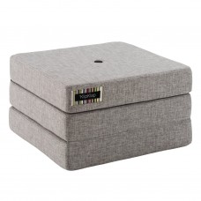 By KlipKlap Foldemadras, single, Multi grey w. grey, 3 lag