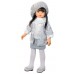 Asi dukke Kaori, 40 cm, Falda gris Chaqueton flores