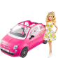 Barbie bil, Fiat 500 med dukke, Pink