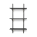 Sector hylde, triple - sort aske/messing (54 cm)