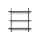 Sector hylde, triple/wide - sort aske/messing (87 cm)