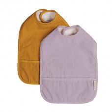 Filibabba Hagesmæk med velcro, Golden mustard/Light lavender, 2 stk.