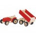 Goki Traktor med trailer, rød