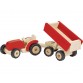 Goki Traktor med trailer, rød