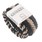 Bon Dep Kknekki hårelastik, Sort/Beige glimmer, 4 stk.