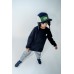 Lil' Boo Kasket, Corduroy block 5-panel med ører, Navy/Grøn, Str. XL, 7-14 år