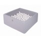 MeowBaby Boldbassin firkant, light grey, 400 bolde