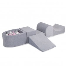 MeowBaby Legesæt med boldbassin, light grey, 100 bolde