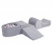 MeowBaby Legesæt med boldbassin, light grey, 100 bolde