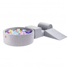 MeowBaby Legesæt med boldbassin, light grey, 200 bolde