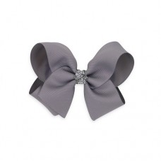 Bows by Stær Sløjfe, 8 cm, grå med glimmer