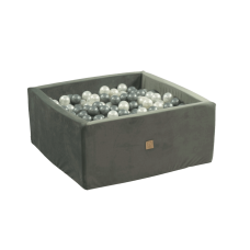 Misioo Boldbassin, firkantet, grey velvet, 90x90x40x5cm