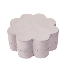 Misioo Puf blomst, grey velvet
