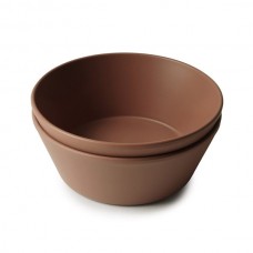 Mushie skål, Rund, Caramel, 2 stk.