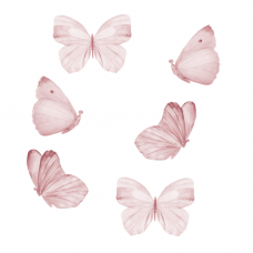 Thats Mine Wallsticker, Rosa sommerfugle, 6 stk.