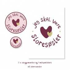 "Jeg skal være storesøster" strygemærker + milepælskort